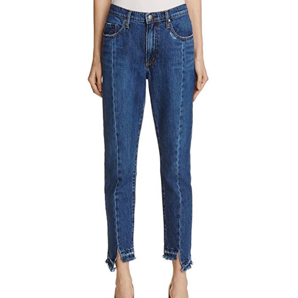 Distressed Chewed-Hem Boho Edition Blue Jeans - Picture 3 of 5